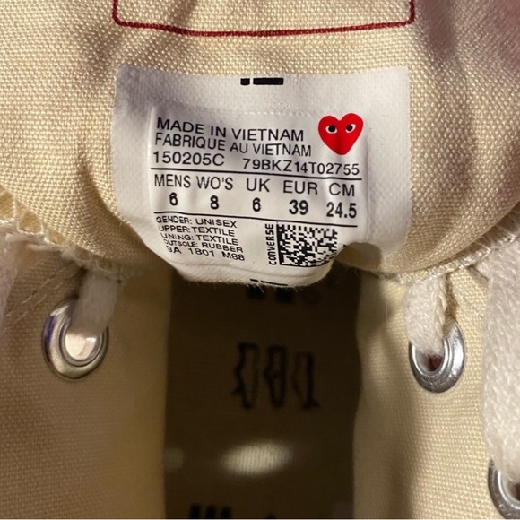 Converse Chuck Taylor Hidden Heart X Comme Des Garcons Play - Picture 11 of 11